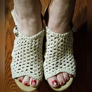 Jellypop Cream Wedge Sandals#282
